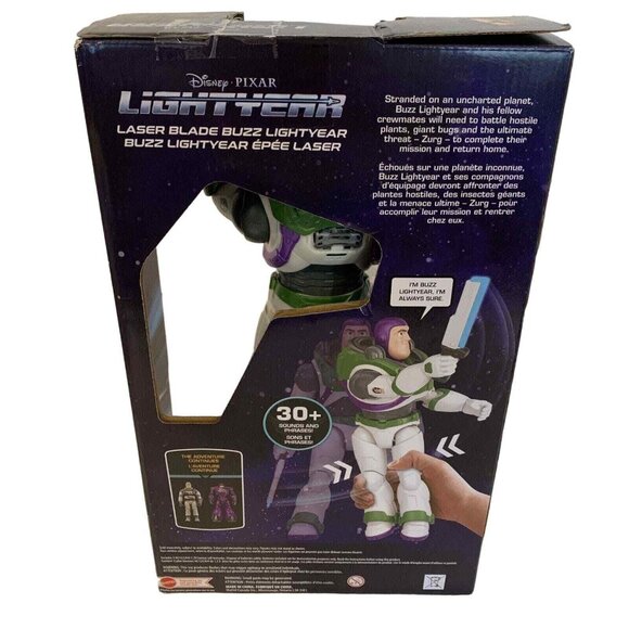 Disney Pixar Laser Blade Buzz Lightyear Action Figure Toy Damaged Box - Picture 2 of 5